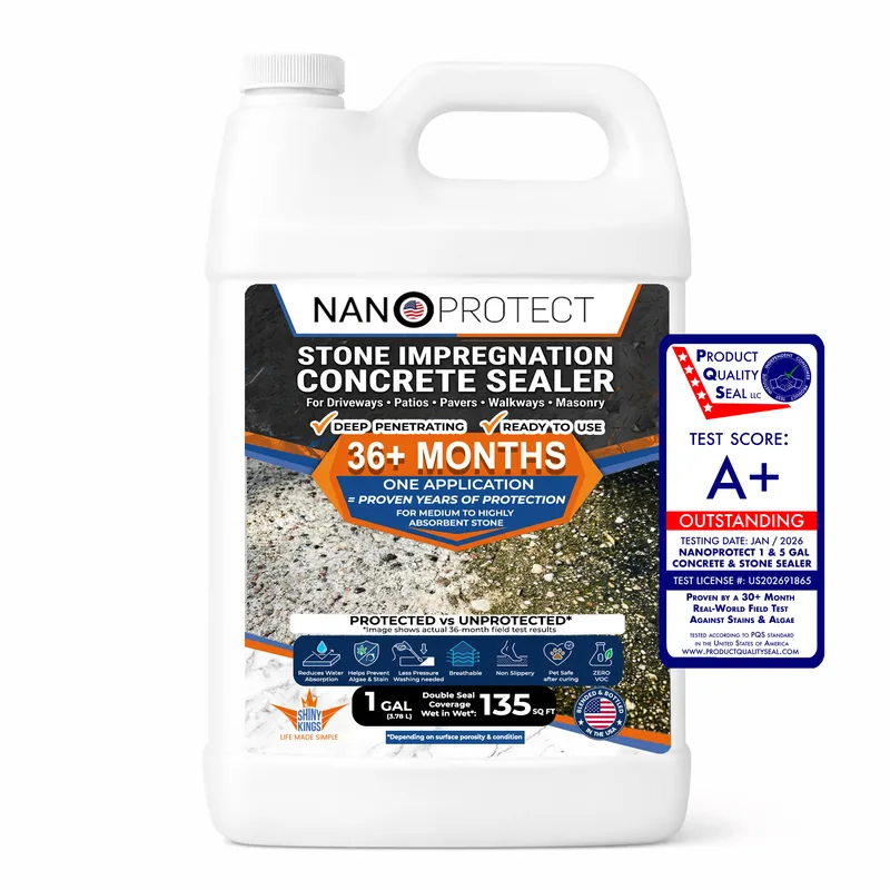Nanoprotect Stone Impregnation Concrete Sealer 1 gallon bottle with A+ test score